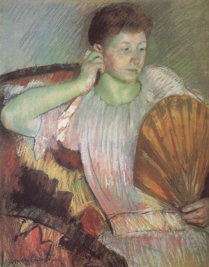 Mary Cassatt The woman taking the fan